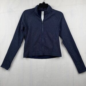 Fabletics Women's L Seamless Lurex‎ Jacket Full Zip Athletic Blue